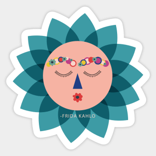 Cute funny colorful sun Frida kahlo portrait viva la vida mexican painter Sticker